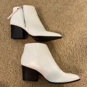 White Pleather Booties